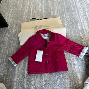 KIDS BURBERRY JACKET (RASPBERRY) SIZE 12 MONTHS -WITH TAGS-originally150
